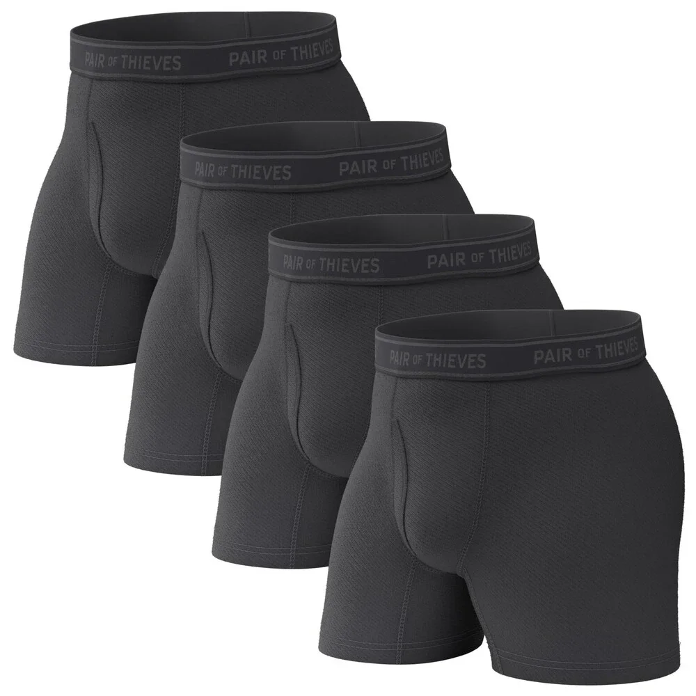 Pair Men's Thieves 4 Pack Boxer Briefs Soft Stretchy Moisture-Wicking M